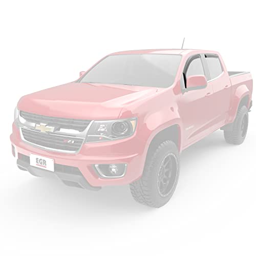 Egr 571395 In-Channel Window Visors Front And Rear Set, Matte Black Finish, Compatible With Select Chevrolet Colorado And Gmc Canyon Models #TOP2