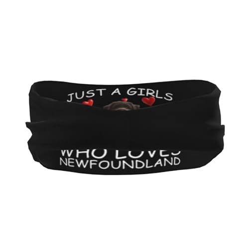 Just A Girls Who Loves Newfoundland Adjustable Sports Headband Moisture Wicking Sweatband for Running Workout3