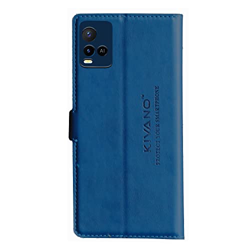 KIVANO-PROFESSIONAL-SERIES-Wallet-Case-for-Vivo-Y33T-VIVO-Y21-2021-VIVO-Y33S-LUXURIOUS-DESIGN-HANDCRAFTED-UNIQUE-PREMIUM-PU-Leather-Flip-Cover-Card-Slots-Protective-Case-Magnetic-Closure-Light-Blue