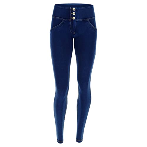 FREDDY - Jeggings Push Up WR.up® Skinny Vita Media in Cotone Organico, Denim Scuro, Extra Small