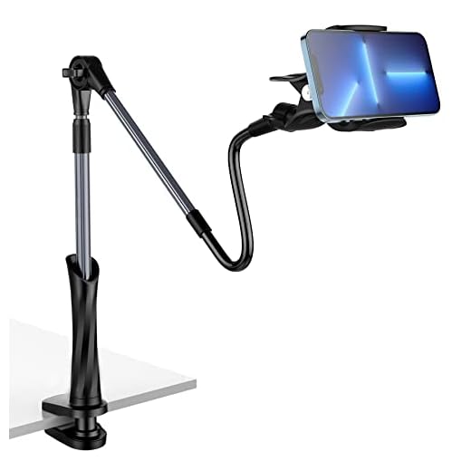 Schwanenhals Handyhalter | Flexible für Bett | Armklemme für Schreibtisch