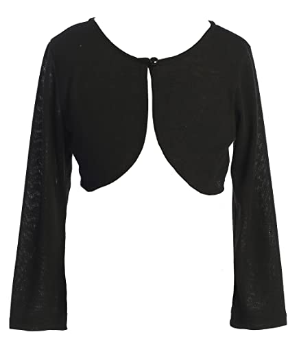 Image of BluNight Collection Little Girls Long Sleeve One Button Velvet Bolero Sweater Jacket Dress Cover Up