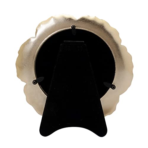 Gifty Gifty Circular Gold Floral Photo Frame / 4X4 In | For Tabletop Display | Perfect For Home Decor, Wedding, Graduation, Or Milestone Photos #TOP2