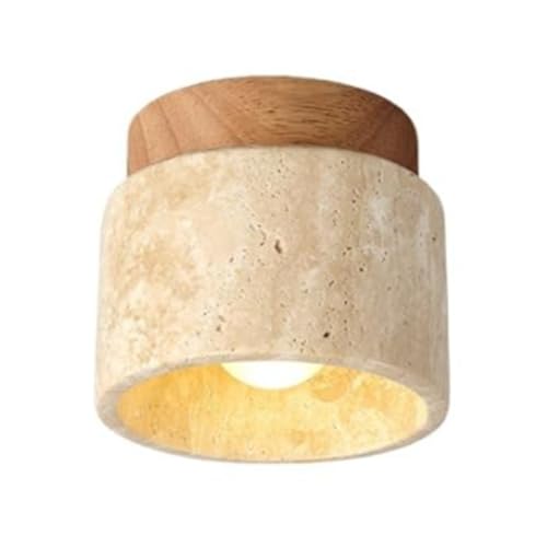Rtauhife Lámpara de Techo de Madera Estilo Japonés WABI-Sabi E27 con Atenuación de Colores para Cocina, Pasillo, Sala de Estar A