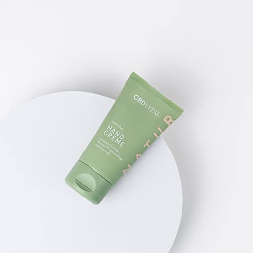 CBD Handcreme - Schnell einziehend für trockene Hände | Naturkosmetik | Wirkt besonders beruhigend bei empfindlicher Haut | 100% vegan | 100 mg Cannabidiol | Für Männer & Frauen | CBDVITAL