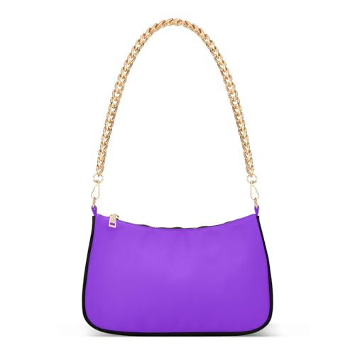 Sac à main à chaîne violet moyen GuoChe au design géométrique souple