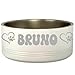Heavyweight Stainless Steel Dog Bowl, Customized Laser Engraved Designs on Double Wall, Non-Insulated Bowl for Dogs, Cats and Other Pets (64oz, White)