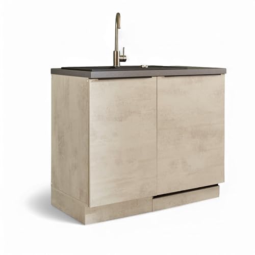 Stella Trading Sanibel Moderner Spülenunterschrank Küche in Chromix...