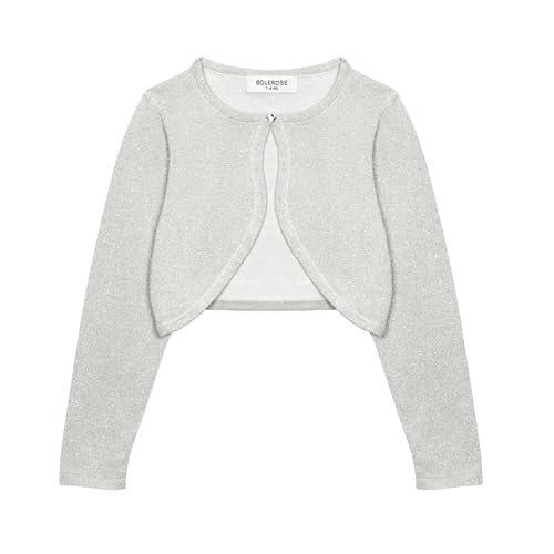 Image of BOLEROSE Girls Long Sleeve Sparkle Cardigan Childrens Kids Bolero Shrug