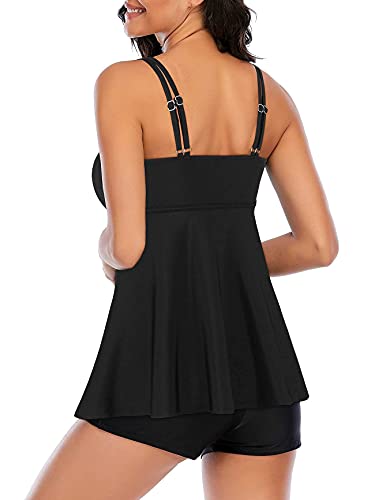 American Trends Tanquíni feminino de duas peças, roupa de banho plus size, com controle de barriga,