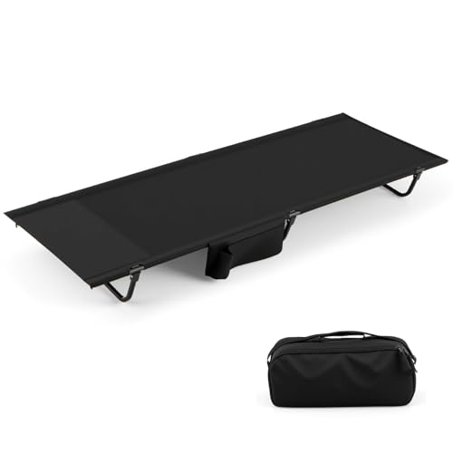FANTASK Tumbona plegable portátil con bolsillo lateral para camping, viajes, playa, 150 kg, 193 x 70 cm