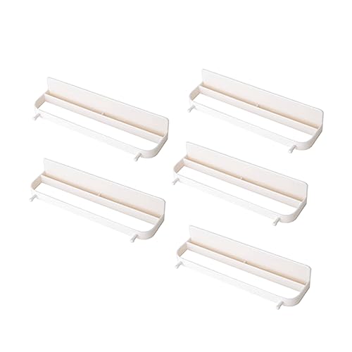 Unomor 5Pcs Wall Mounted Slippers Rack Creative Punch Shoes Organizer Space Saving Storage Holder for Tidy Bathroom Beige Easy Installation with Self Adhesive Hooks