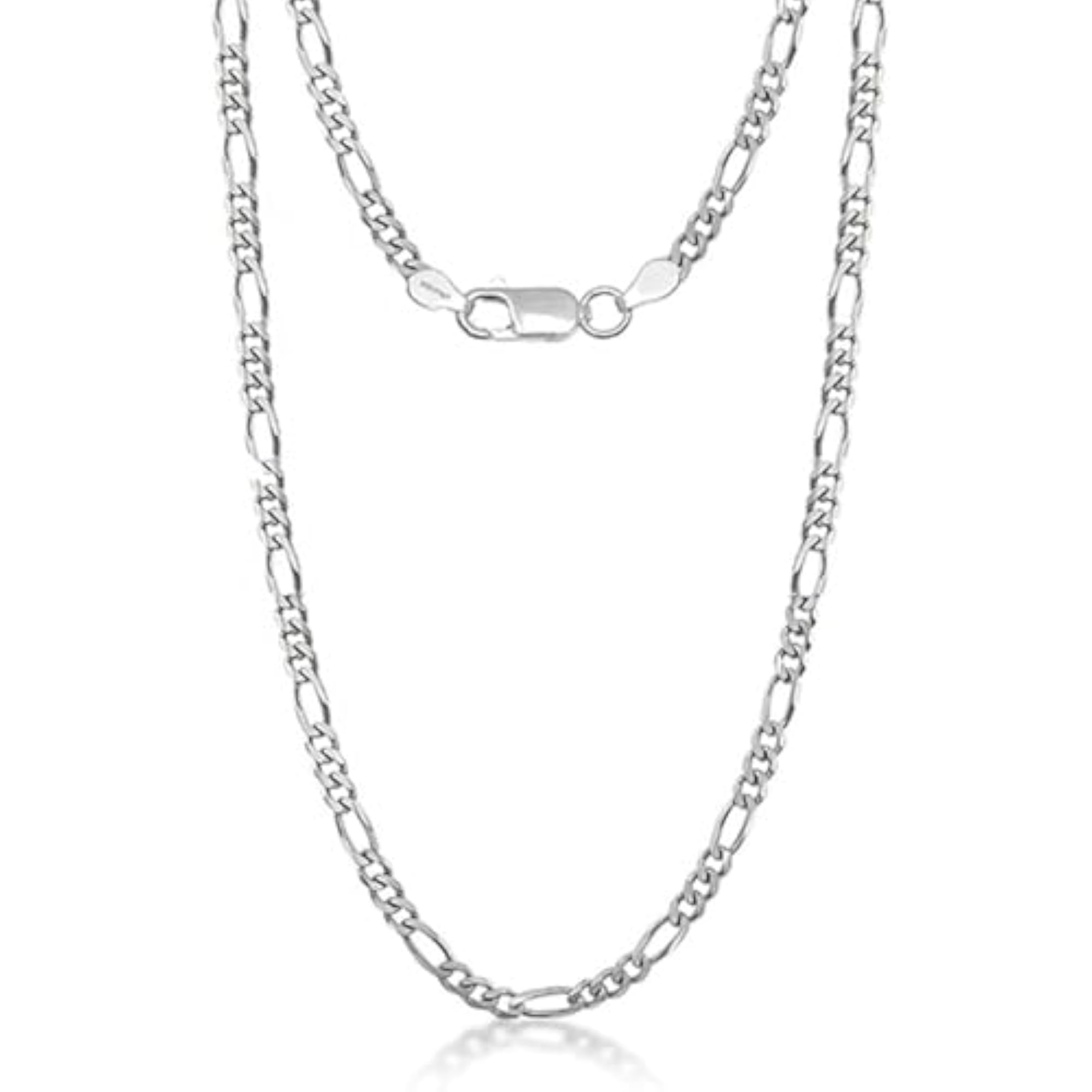 925 Sterling Silver Figaro Link Chain Necklace