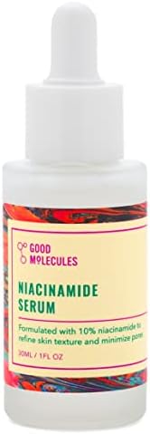 Good Molecules Niacinamide Serum 30ml - 10% Niamcinamide Balancing B3 Facial Serum for Acne, Enlarged Pores, Tone, Texture, Brightening, and Hydrating - Vegan, Cruelty Free and pH 7.1