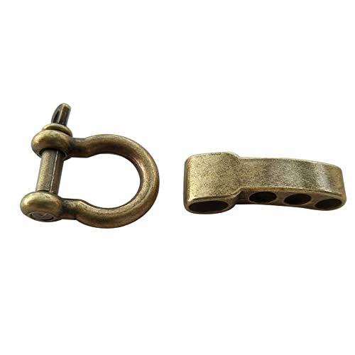 Metal Bow Shackles For Paracord Bracelets, Adjustable Stylish Alloy Clasps, 3 Holes Diy Craft Buckles Bronze (10) #TOP2