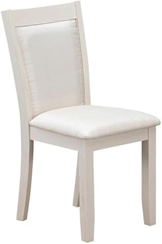 Miniatura 4 de East West Furniture MZC0T01 Monza Parson - Sillas de comedor tapizadas de tela de lino crema, juego de 2, lino cepillado blanco