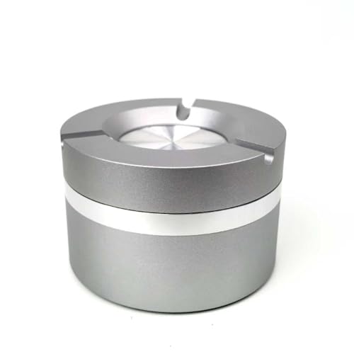 Cendrier à verrouillage rotatif à 360° en acier inoxydable, cendrier coupe-vent avec couvercle rotatif, anti-odeur avec porte-cigarette pour voiture et maison, cendriers de table cadeaux (A1)