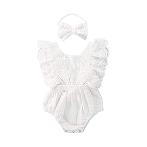 Carolilly Peuter Meisjes Rompertjes Pasgeboren Baby Meisje Peuter Romper Zus Bijpassende Romper/Jurk Outfits, Kant…