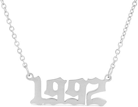 HUTINICE Birth Year Necklace,Year 1992 Charm Choker Chain 18K Gold Necklace For Women Number Pendant Friendship Birthday Gift