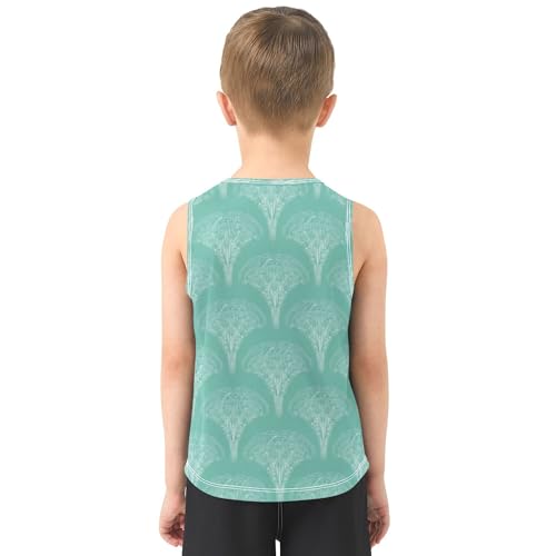 JUNZAN Leaves Tank Top for Children Sleeveless Summer Vest Tee Active Shirts for Outdoor Beach Fitness Work Out 3T3
