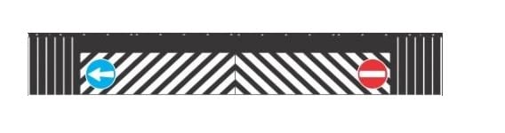 Bavette PVC moulée Chevrons Blancs pour Partie arriêre Camion, remorque, VUL