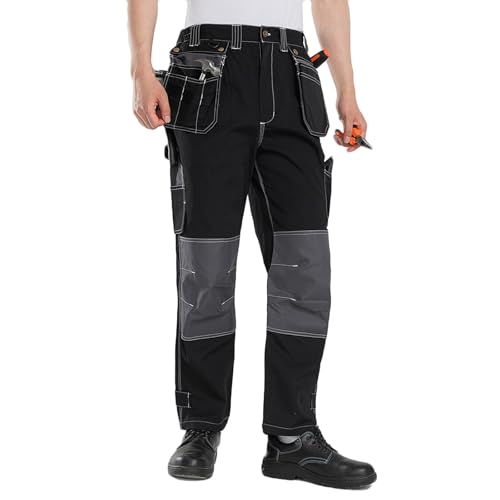 Reinforced Cargo Construction Pants for Men Tactical Safety Work Pants with Knee Pads and Tool Pockets for Outdoor2
