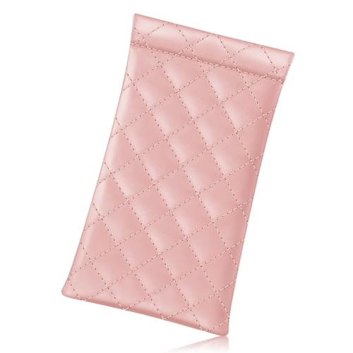 Image of FINTIE Soft Eyeglasses Case with Cleaning Cloth, Portable Squeeze Top Vegan Leather Glasses Pouch, Sunglasses Eyewear Bag
