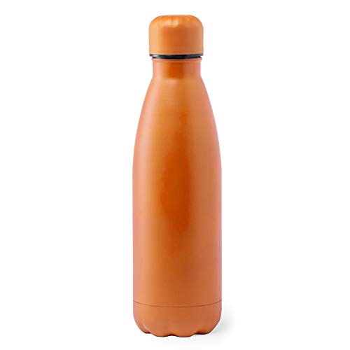 eBuyGB Metal Water Bottle 790ml Stainless Steel Leakproof Drinks Bottle Reusable BPA Free Matt Water Bottles - Travel Cup for School, Gym, Outdoor, Yoga & Sports - Orange (Pack of 1)