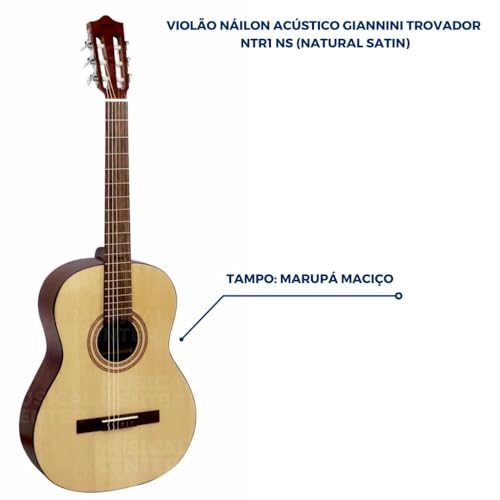 Violão Nylon Giannini Acústico Natural Série Trovador NTR1