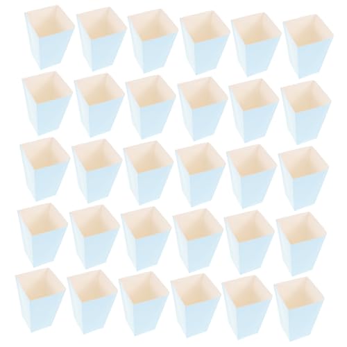 STOBAZA 36pcs Solid Color Popcorn Boxes Bulk Stylish Paper Containers with Scalloped Edge for Candy Snacks and Treats for Party Celebrations Events and Holidays
