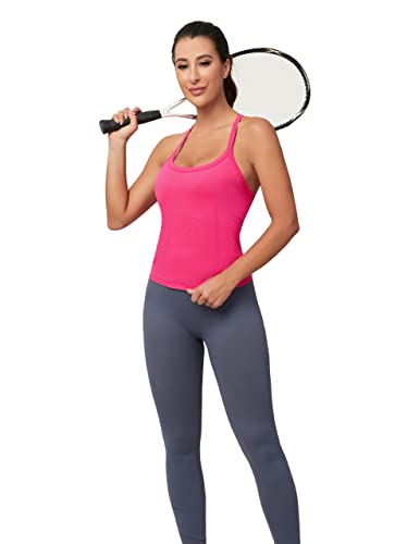 Image of MathCat Workout Tank Tops for Women with Built in Bra, Sleeveless Gym Tops Seamless Racerback Athletic Yoga Shirts