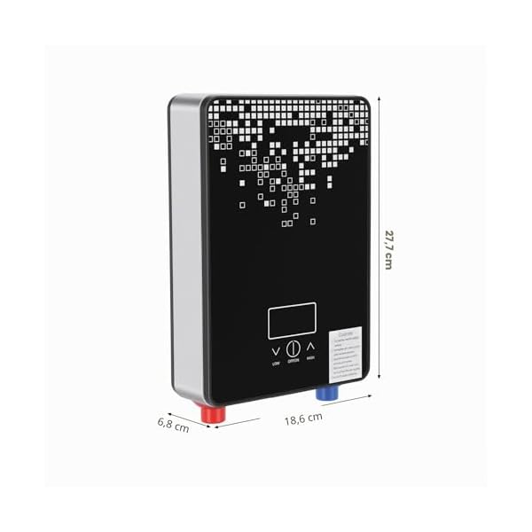 Chauffe-eau électronique 3 en 1 réglable 6,5 kW résistant à la pression prêt à l’eau avec buse de douche température jusqu’à 55 °C chauffe-eau instantané