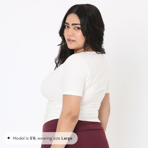 Image of Terractive Women's Cuddle Baby T - Soft Premium Cotton Half Sleeve Tee - Stretch Fit Tagless Comfort Lightweight Breathable Everyday Wear Casual Top for Lounging Layering or Outings