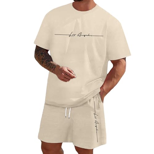 Tenue homme été pour voyage et promenade ensemble t-shirt short
