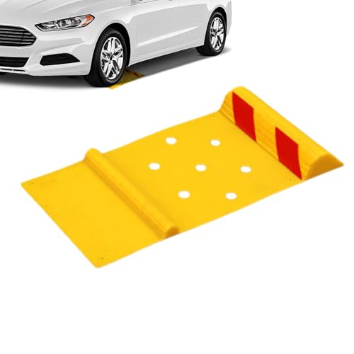 Mixnexorad Parking Mat,Garagenboden Parkmatte Mit Radstopper - Hochsichtbare Radstabilisatoren Für Automobile Limousine SUV Golfwagen Fahrzeuge