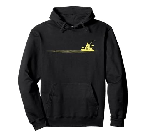 Kayak Pesca Pedales Silueta Kayak Pescador Grafico Sudadera con Capucha