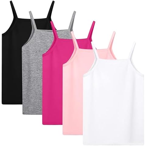 Cooraby 5 Pack Girls Soft Tank Tops Cover