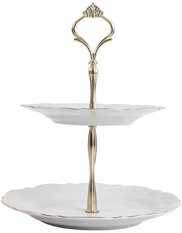 Porland Queen Altın Yaldız 2 Katlı Kurabiye Tabağı 21cm