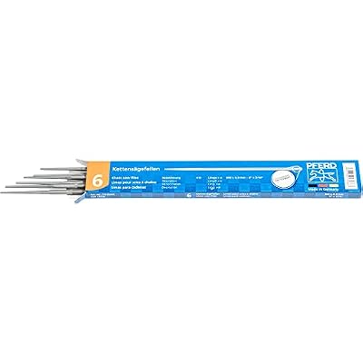 PFERD Chainsaw File Set, Round 3/16 Diameter x 8 Length, Classic line with Precise Spiral Cut for Fast Manual Chainsaw Sharpening | 6 Pack - Part 17038