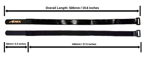 Apex Rc Products 5 Pack 16Mm X 500Mm Hd Rubberized Battery Straps Non-Slip 3023 #TOP2