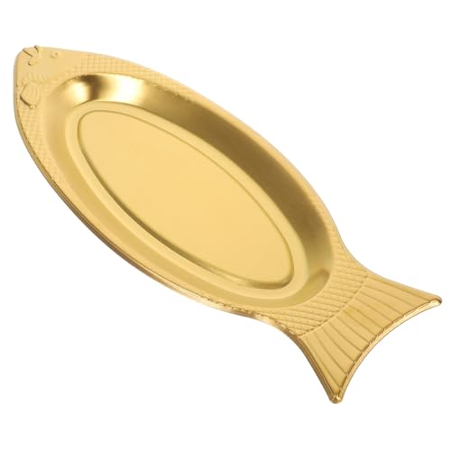 Alipis 耐高温ステンレス製魚型サービングプレート 多機能蒸し器対応パーティーデザート皿 おしゃれな食卓演出用