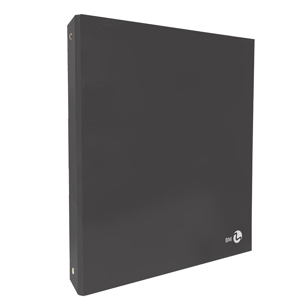 BM BeMore Dark Grey Ring Binder 0123585 - Size 21cm x 32cm - Heavy Duty Glossy Laminated Cover - Pack of 5 - Dark Grey