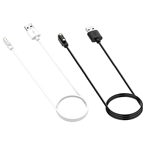 2 Pack Cargador para Umidigi Uwatch 3S 3 2S 2 Ufit GT, YAMAY SW023 Willful SW021 SW025 ID206 ID205L ID205U ID205S Vigorun ID216,Xiaomi Haylou GST LS09B,Magnética Cable de Carga USB,Negro 3,3ft 100cm