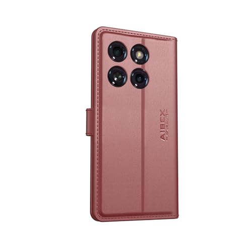 Image of AIBEX Compatible for Motorola Edge 60 Pro 5G Flip Cover Leather Finish with Magnatic Closure | Inside TPU with Card Pockets | Wallet Stand | Complete Protection Flip Case -Brown