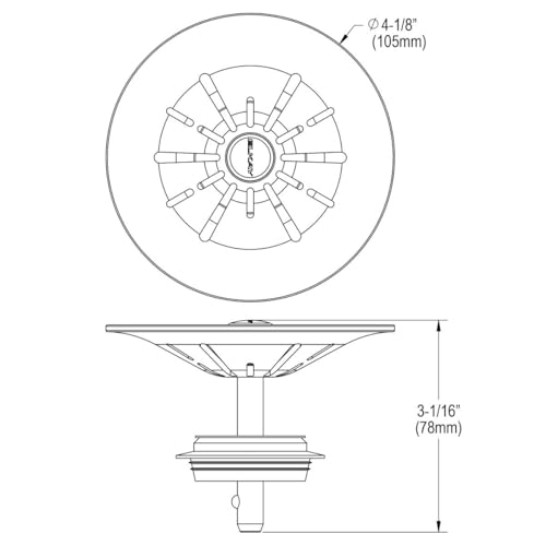 Colador tipo cesta con tapón de polímero miniatura 2