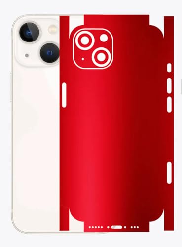 Image of AtOdds - Full Body Back Screen Guard Protector Film - Lamination Wrap Skin Sticker for iPhone 13 mini | Scratchproof Matte Finish (Design - Metalic Red)