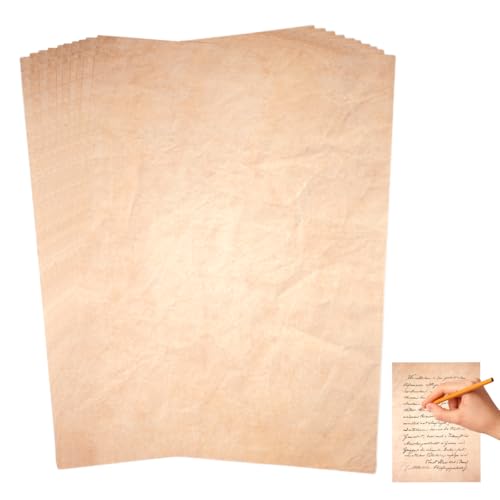 70 Hojas de Papel Vintage 21 X 28,5 cm, Hojas de Papel de Diseño de Aspecto Antiguo para Correspondencia Diaria, Diarios, Invitaciones Hechas a Mano, Certificados, Collages Hechos a Mano y Mucho Más