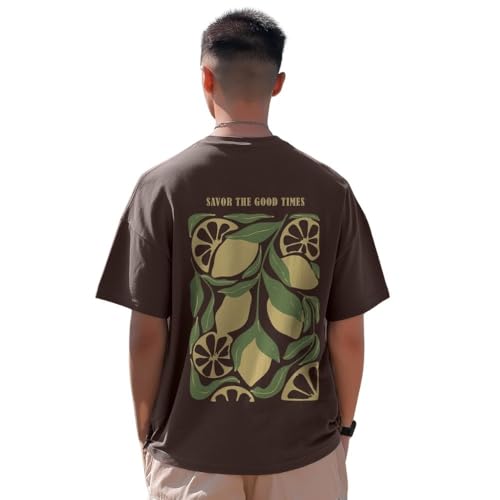 Image of Nobero Men's Oversized Graphic T-Shirt for Men | Soft Cotton | Drop Shoulder Relaxed Fit | Printed Casual Tshirt for Men