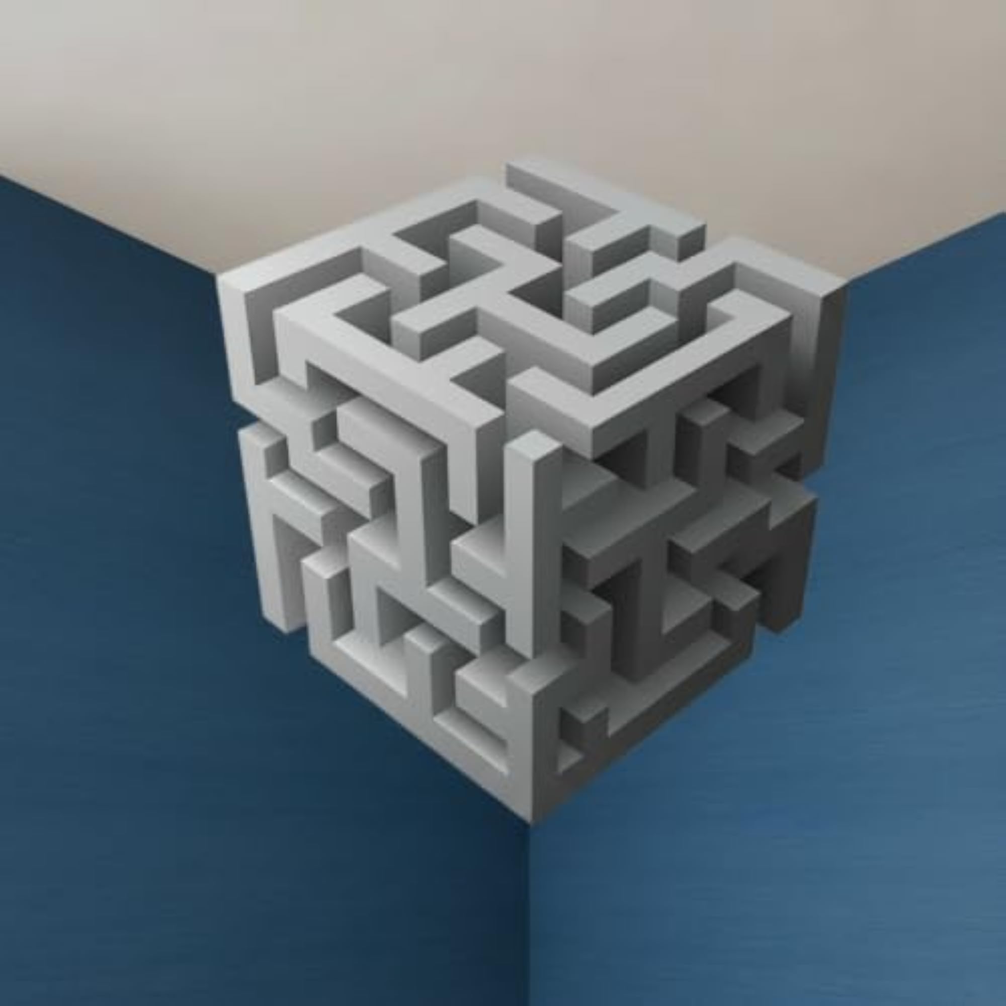 3D Cube Wall Sticker, Geometric Optical Illusion Decor