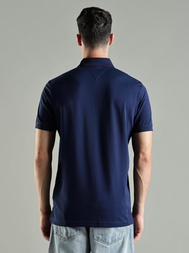 Image of Tommy Hilfiger Solid Regular Fit Cotton Polo T-Shirt